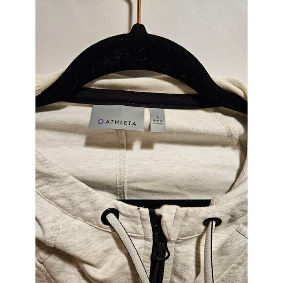 Athleta Sentry Anorak Hoodie Full Zip Thumbholes Drawstring Women's Large Cream - Picture 8 of 10